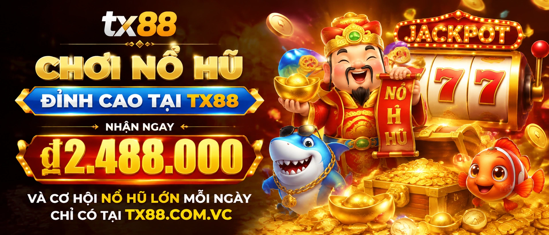 Giao diện TX88 Nổ Hũ với khu slot nhiều chủ đề