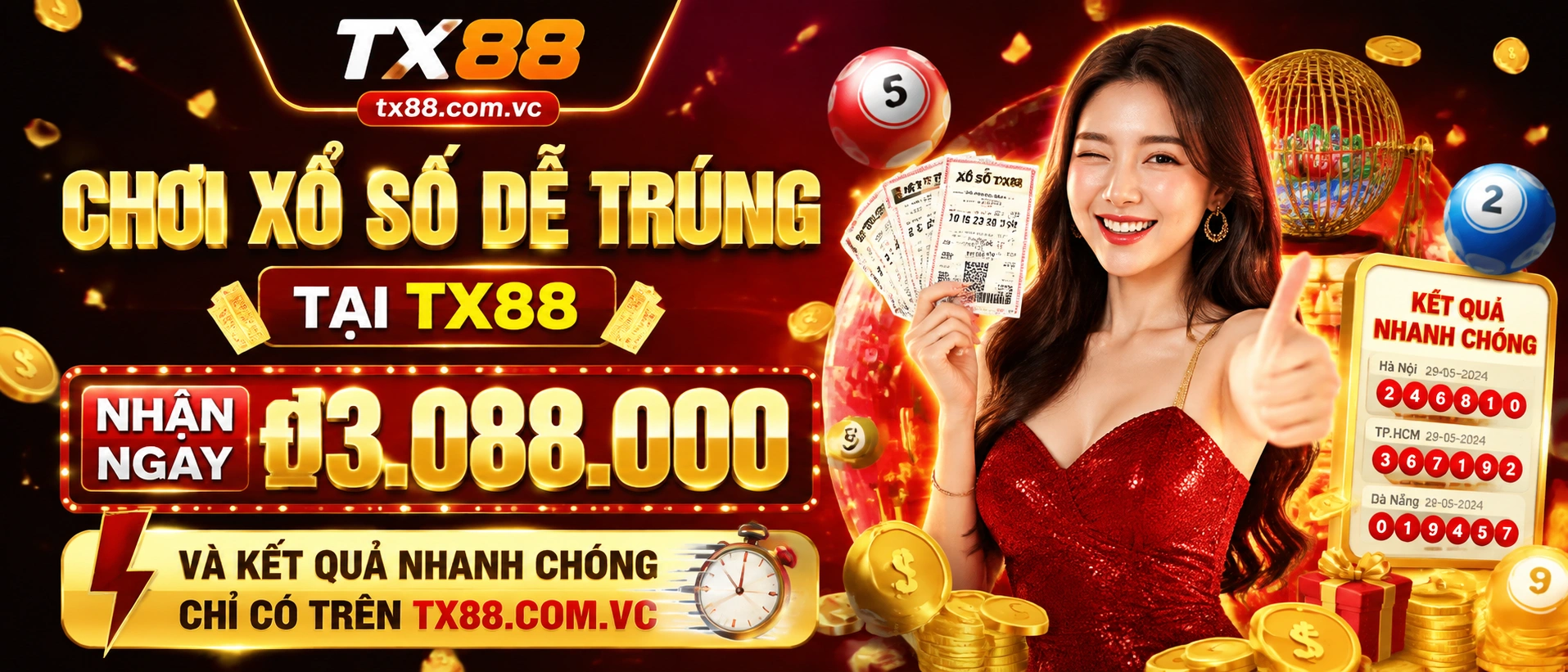 Bảng kết quả xổ số TX88 cho các khu vực XSMB XSMN XSMT